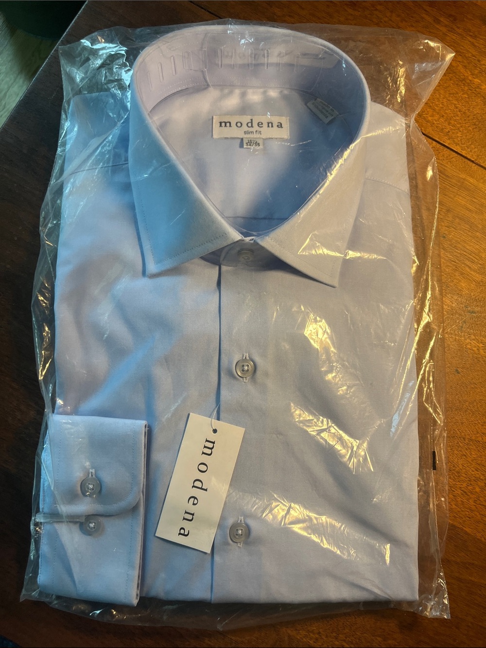 NWT Modena Slim Fit Light Blue Men's Dress Shirt